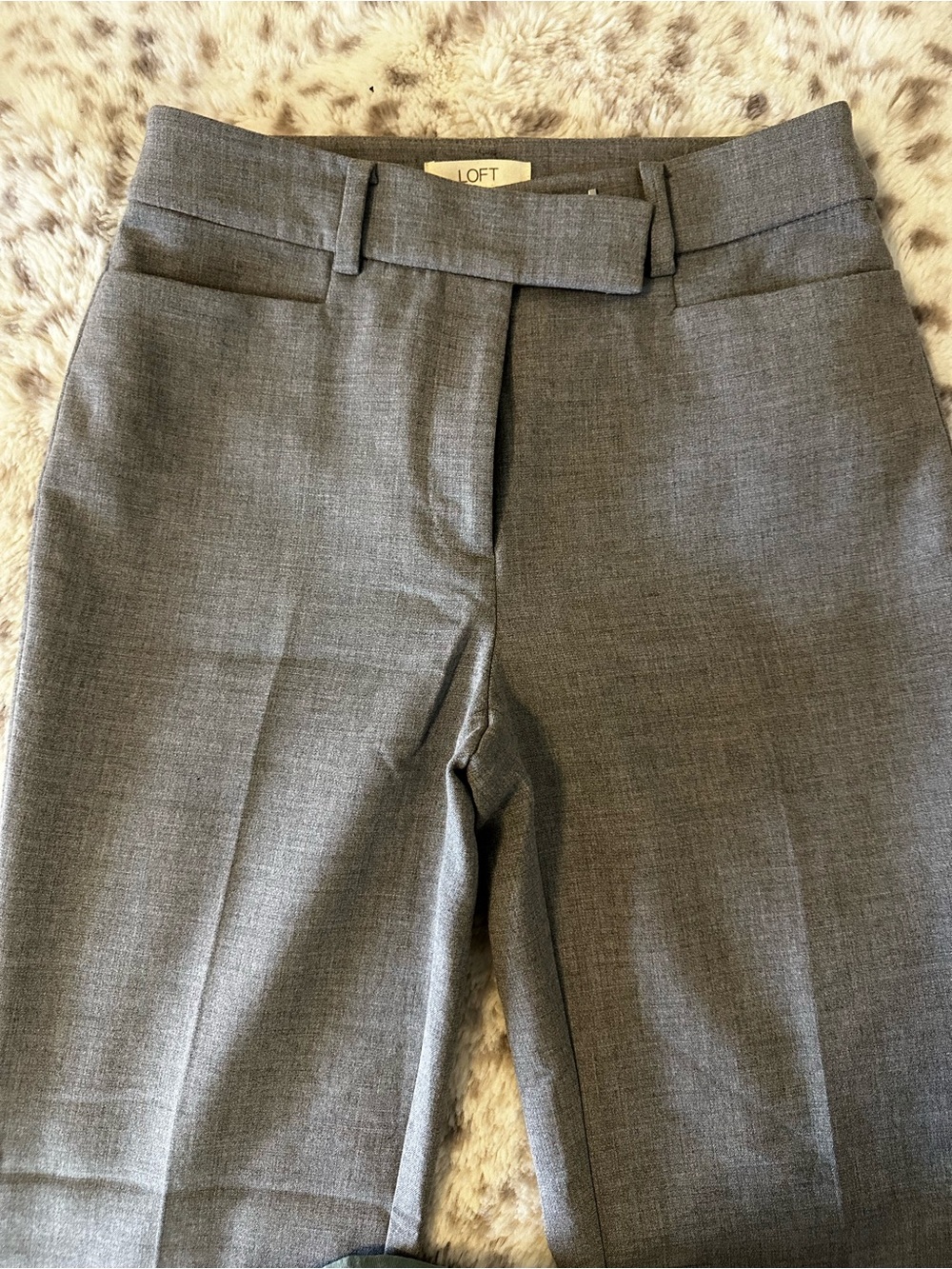 LOFT Gray Women's Dress Trousers - Tailored Straight Leg